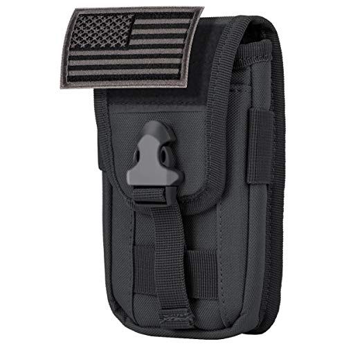 IronSeals Tactical Phone Holster Pouch, Tactical Smartphone Pouches Cellphone Case Molle Gadget Bag Molle Attachment Belt Holder Waist Bag for 4.7