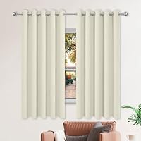Gordijnen met Ringen 360 x 200 cm Verduisterend/Thermisch/Eenkleurig/Kant en Klaar in Polyester Verduisterende Gordijnen - Verduisterend Voor Woonkamer, Hotelkamer, Zwart
