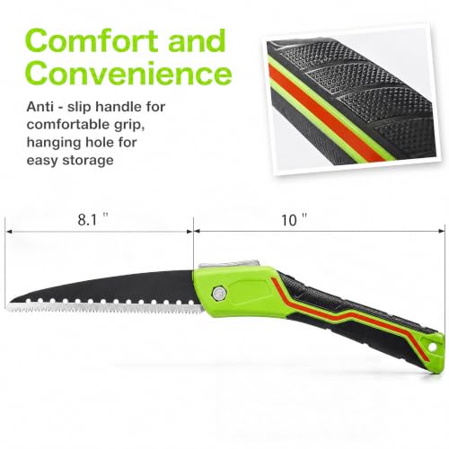 Sierra de mano plegable 10" acero SK5 para jardín miniatura 2