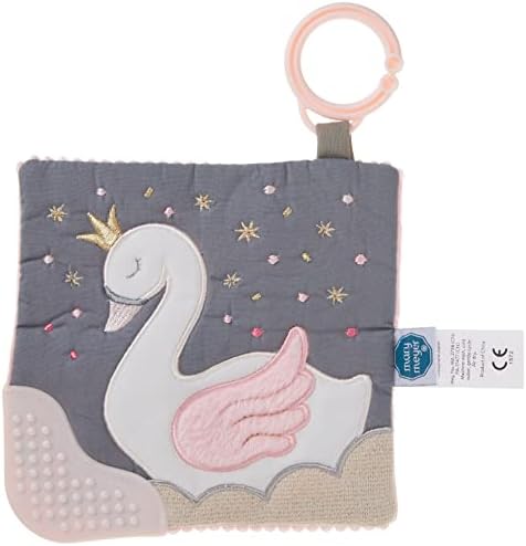 Mary Meyer Crinkle Teether Toy with Baby Paper and Squeaker, Itzy Glitzy Swan, 6 x 6-Inches