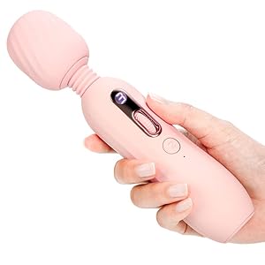 Handmassagegerät mit Wärmefunktion, Kabelloser Massagestab Handheld mit Kraftvolle Geschwindigkeiten 5 Vibrationsmodi, Massager für Nacken Schulter Rücken, Leise und Starke Massagegerät USB Aufladung