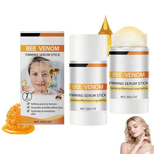 2 Stück Rolimey Botoxmin Bienenvenom Straffungsserum Stick Botox Bienengift Stick Bienengift Faltencreme Linien & für strahlende Haut Straffende Hautpflege für alle Hauttypen