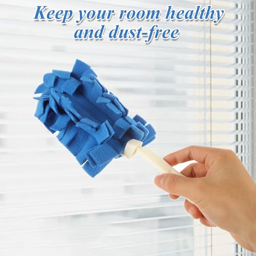 Image of 12Pcs Fleece Duster Refills, Cleaning Reusable Duster Refills, Washable 5 Color with 10 Refill & 2 Handle, Reusable Dusters for Swiffer, Cleaning Home, Pet Hair, Corners, Furniture