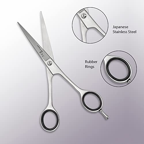 T & A Professional Hair Scissors - Hair Cutting Scissors Professional - 6.5” Long Japanese Steel - Razor Edge Barber Scissors For Men And Women - Premium Shears For Hair Cutting For Salon & Home Use #TOP1
