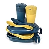 VAJILLA PARA CAMPING CON CIERRE HERMÉTICO - Las cajas de este set camping 2 personas se pueden cerrar de forma segura. También estos cubiertos portatiles son ideales como cubiertos picnic, cubiertos reutilizables o cubiertos plegables.
