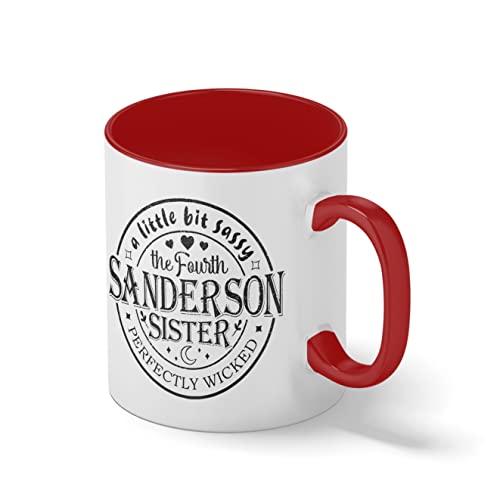 Fourth Sanderson Sister Hocus Pocus Halloween Witch Blanco Taza Aro y Mango Con Rojo Mug