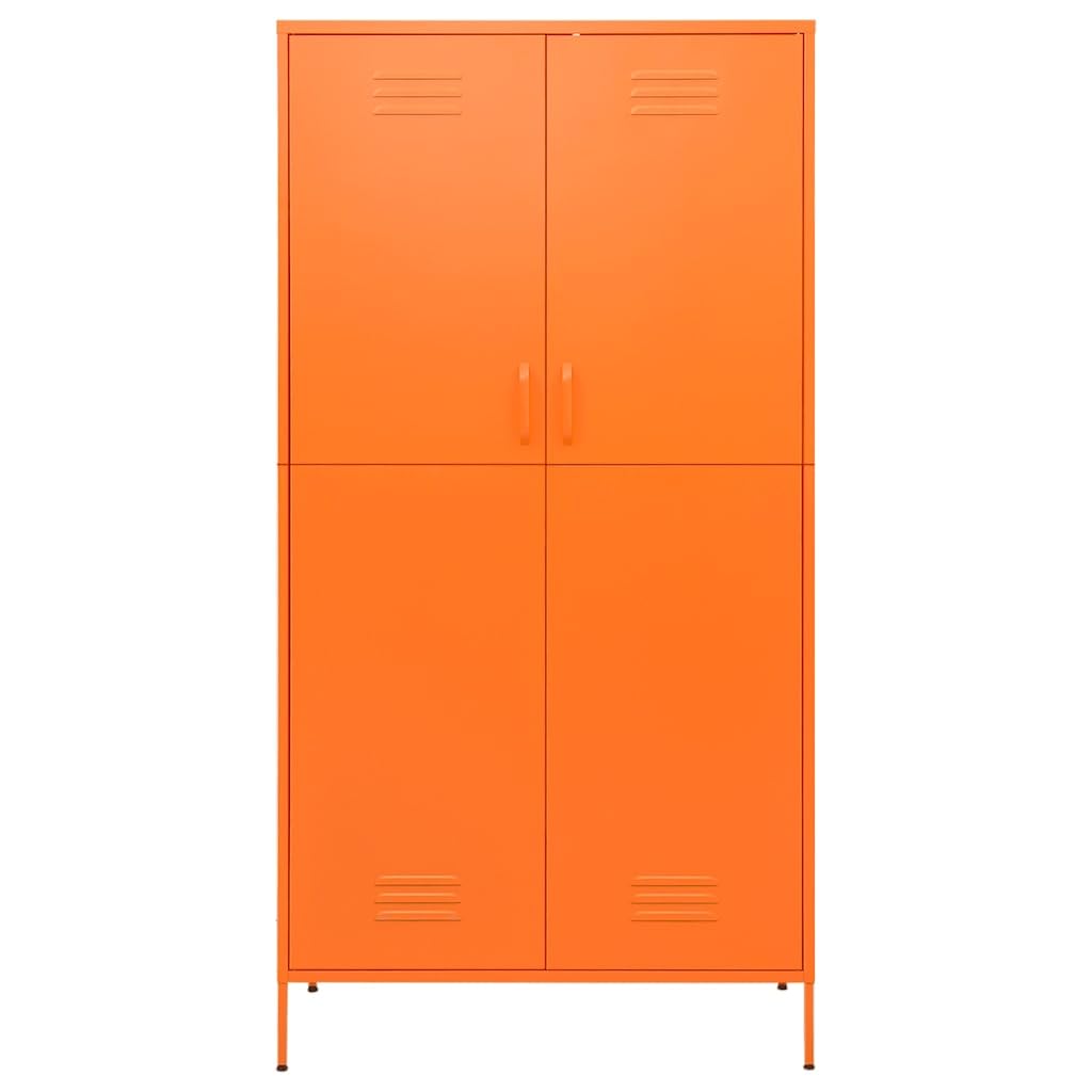 vidaXL Kleiderschrank Garderobenschrank Dielenschrank Schlafzimmerschrank Stahlschrank Lagerschrank Mehrzweckschrank Schrank Orange 90x50x180cm Stahl