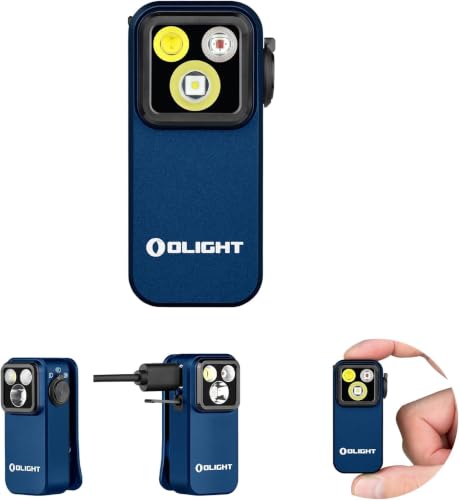 OLIGHT Oclip Pro 500 Lumens 3 Light Sources Clip on Torch, USB-C Rechargeable EDC Lamp with Magnetic Base, Compact LED Flashlight for Working, Cycling, Running, and Safety Warning (Midnight Blue) option