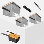 Overhead Garage Storage Rack, Adjustable Ceiling Mounted Garage Organizer, Heavy Duty Metal Overhead Shelf support up to 2 Bin,Space Saver Storage System for Home, Basement – Black