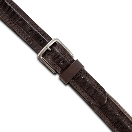 Image of Lucky Brand Men's Genuine Leather Belt | Classic | Casual | Everyday | Western | American Heritage | Metal Buckle