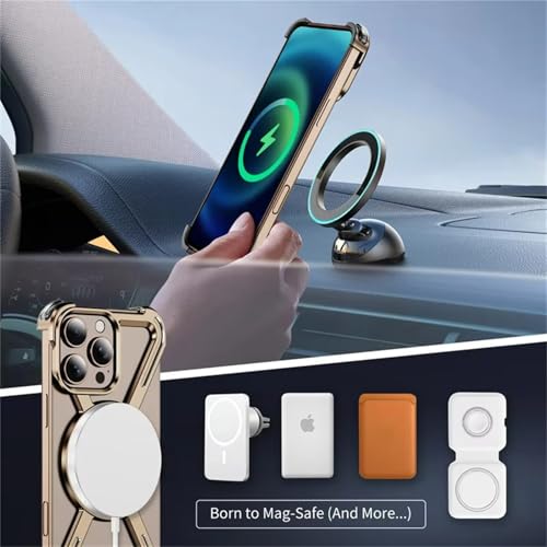 Coque iPhone 16 Pro métallique aluminium argentée compatible MagSafe