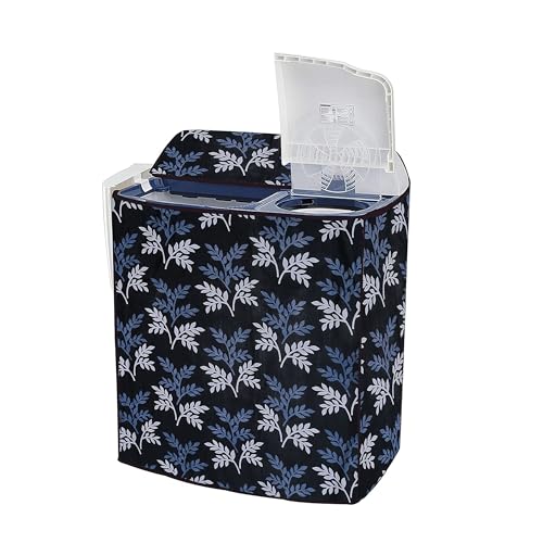 Image of Covernest Semi Automatic Washing Machine Cover, Dustproof, Compatible with 6 Kg -7.5 Kg Washing Machines (WMC-BLACK LEAF SEMI)