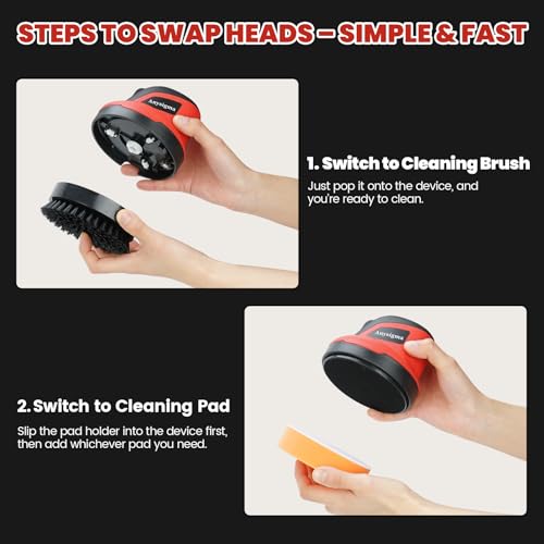 Image of Electric Grill Brush for Outdoor Grill- 4 Replaceable Heads, 3000mAh IPX7 Waterproof BBQ Cleaning Scrubber for Kitchen & Car & Bathroom - Ideal Mother's for Grill Lovers, Dad, Mom