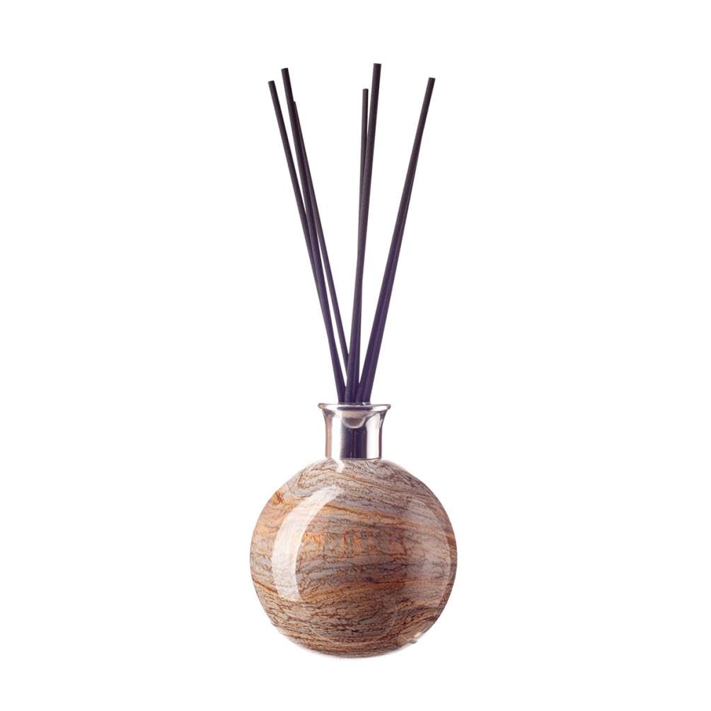 Amelia Art Glass Cream And Beige (Natural Stone) Reed Diffuser Large Sphere In Cream, Beige And Brown (Natural Stone)