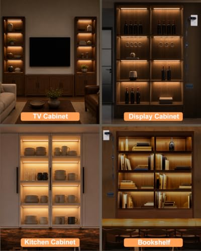 Image of JUSJUBR Display Cabinet Lights, 8-Pack 12-Inch Dimmable Slim LED Light Bars