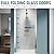 ELEGANT 32" W x 72" H Bi-Fold Glass Shower Door, 1/4" Fold Clear Glass Shower Panel Pivot Swing Semi-Frameless Shower Doors, Chrome Finish