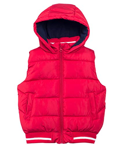 Happy Cherry Baby Winter Vest Coat Warm Thick Hooded Puffer Down Waistcoat Lightweight Sleeveless Jacket Gilet Red