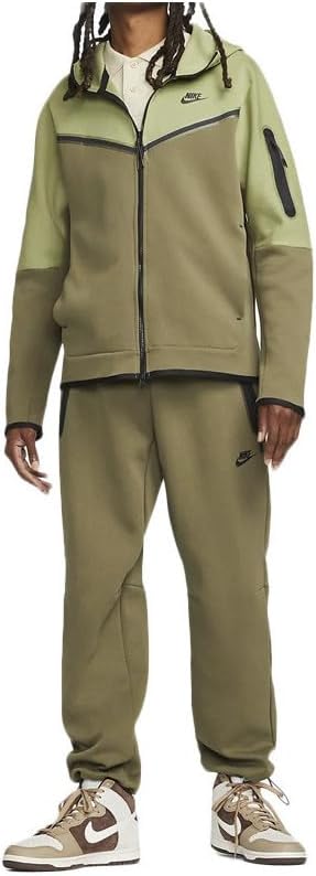 Nike Men's Sportswear Tech Fleece Men's Full-Zip Hoodie Sweatshirt Jacket Green (as1, alpha, 2x, regular, regular, XXL)