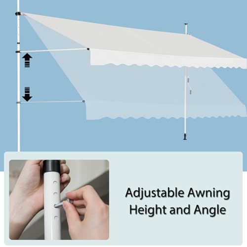 Toldo de brazo invisible para balcón de 4 metros con protección solar regulable 6