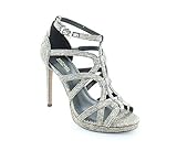 Verschlussart: Reisverschluss Michael Michael Kors Sandra Platform Caged Dress Sandals, Black/Gold, Size 10.0