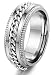 FIBO STEEL 8mm Stainless Steel Rings for Men Chain Rings Biker Grooved Edge, Size 7 S