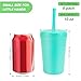 10 oz Wheat Straw Cups with Lids and Silicone Straws, Unbreakable Drinking Glasses, Plastic Cups for Kitchen, Small Tumbler Cups with Cleaning Brush, BPA Free, Dishwasher & Microwave Safe, 6 Pack