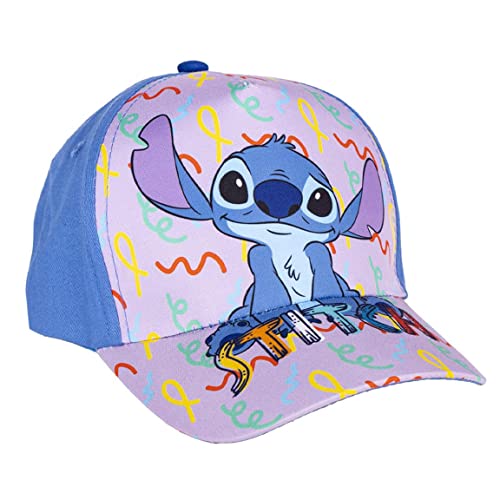 Disney Stitch Gorro para Niñas, Diseño Stitch Gorra de Verano Infantil, Regalo para Niñas, Gorra Ajustable | Lila