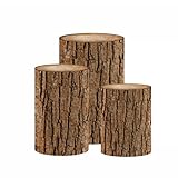 NIVIUS PHOTO Simulated Tree Stump Spandex Pillar Cover for Metal Cylinder Pedestal Stands - 3 Pieces - Covers Only, Stands are not Included (NO-240)