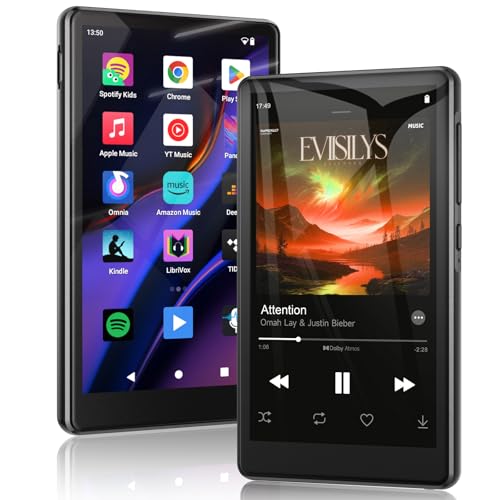83GB Reproductor MP3 Bluetooth Spotify, 4.5 Pulgadas Pantalla Táctil MP4 y WiFi, Reproductor Música WLAN Android con Amazon Music, Deezer, Audible, Radio FM, Play Store