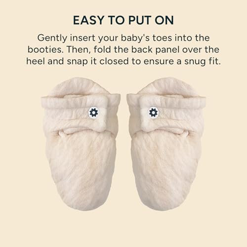 Image of NINTARABABY Organic Cotton Booties - Soft, Lightweight & Breathable | Adjustable Fit, Gentle on Skin, Unisex Gift for Baby Showers & Newborns