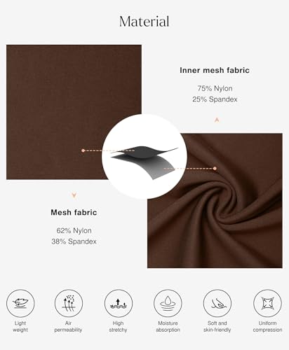 Popilush Corset Dress Built in Shapewear - Formal Dress for Women Deep V Neck Maxi Slip Bridesmaid Dresses for Wedding Brown — view 6