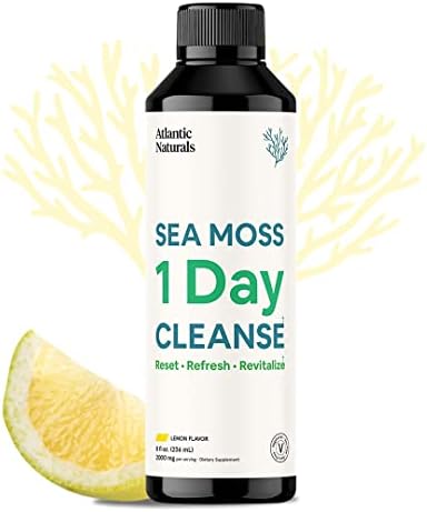 Atlantic Naturals Sea Moss 1 Day Cleanse – Full Body Detox to Support Bowel Movements, Kidney Health, Liver Health, Gut Health, Immune Health and Energy Levels