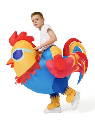 Thuodo Inflatable Chicken Costume for Kids Rooster Blow Up Costume Funny Halloween Cosplay for Boys Girls