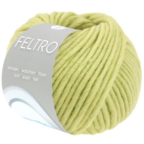 Lana Grossa FELTRO UNI 50 g moderne Filzwolle in kräftigen Farben (schrumpft beim Waschen ca. 30-40%) 50 m, Farbe:114 -