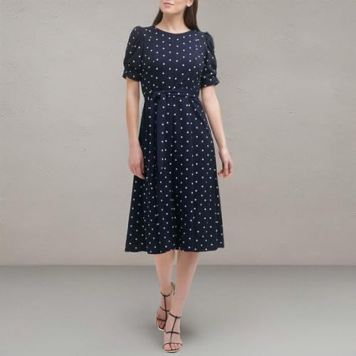 Image of DKNY Women's Jewel Neck Scuba Crepe Dress