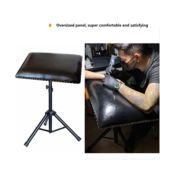 Upgrade Big Tattoo Arm Rest Huoxou Oversized Thickened Soft Pad Metal Bold Tripod Base Tattoo Armrest Stand Stability Strongly Adjustable Height Quick Installation Foldable Arm Rest Stand Otoory