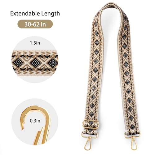 Image of Purse Straps Replacement Crossbody Straps for Purses,Wide Shoulder Strap for Bags Extender Guitar Straps for Handbags