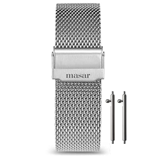 Bracelet montre maille milanaise 20mm argent acier inoxydable chic