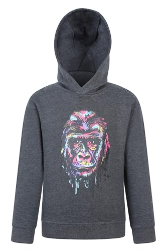 Image of Mountain Warehouse Graffiti Gorilla Kids Hoodie - Cotton, Warm & Cosy Kangaroo Pocket, Boys & Girls - Spring Summer, Outdoors Grey Kids Size 9-10 Years
