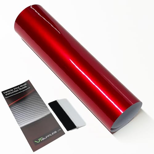 Film vinyle pour voiture rouge autocollant anti-bulle pour masquer les rayures