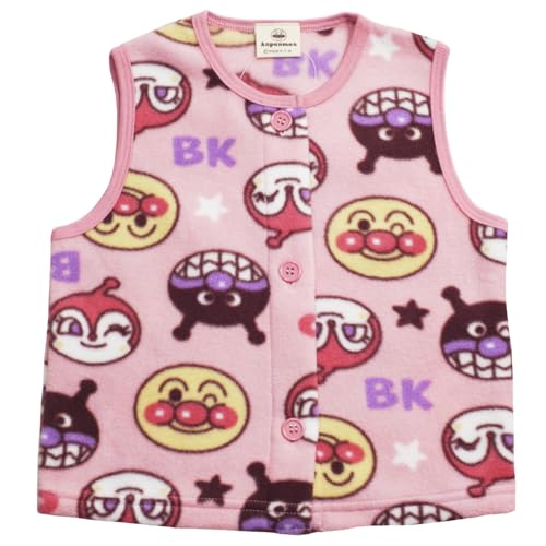 [バンダイ] パジャマセット ea4391azz 秋冬 アンパンマン フリース 総柄ベスト ベビー ピンク