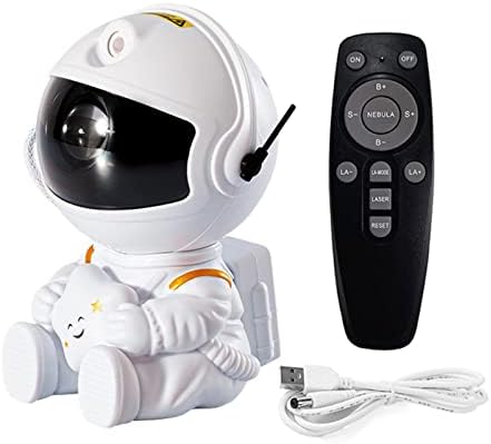 Projetor de luz da galáxia do astronauta - Projetor de céu estrelado de astronauta | Night Light com céu estrelado e controle remoto, estimula a imaginação e a criatividade das crianças Comfrey