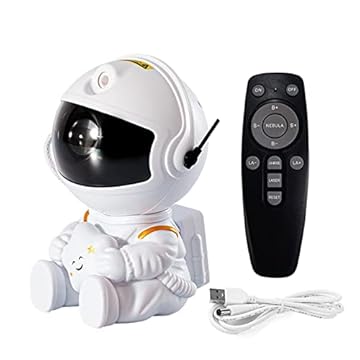 Projetor de luz da galáxia do astronauta - Projetor de céu estrelado de astronauta | Night Light com céu estrelado e controle remoto, estimula a imaginação e a criatividade das crianças Comfrey