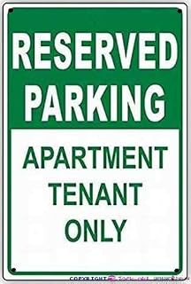 New Street Metal Tin Sign Reserved Parking Apartment Tenant Only Green Safety Indoor and Outdoor Road Decoration Safety Warning tin Signs Prompt Aluminum Signs 8 x 12 inches