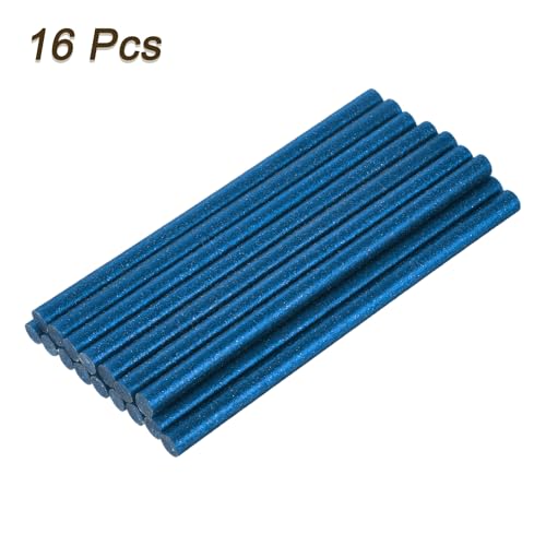 uxcell Mini bastões de pistola de cola quente 20 cm x 1 cm para pistola de cola, glitter azul brilha