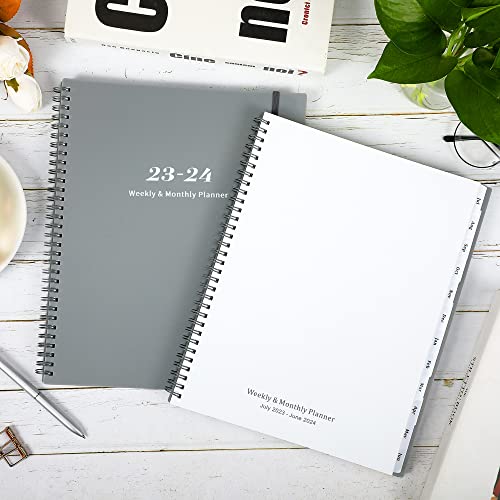 Planner 2023-2024 - Academic Planner 2023-2024 From July 2023 - June 2024 With Weekly & Monthly Spreads, Tabs, Elastic Closure And Thick Paper, Back Pocket With Notes Pages, 9" X 11" #TOP6