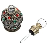Tofficu Botella de Perfume Vintage de Vidrio 15 Ml, Envase Vacío Recargable Color Cobre Antiguo, Dispensador para Aceites Esenciales y Fragancias, Adecuado para Viaje y Decoración