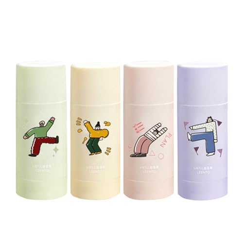 Grospe 4PCS Solid Balms Solid Perfume Portable Pocket Balm Perfume Perfect for Travel Use Natural Fragrance Cologne for Men and Women, 0.5 OZ Each