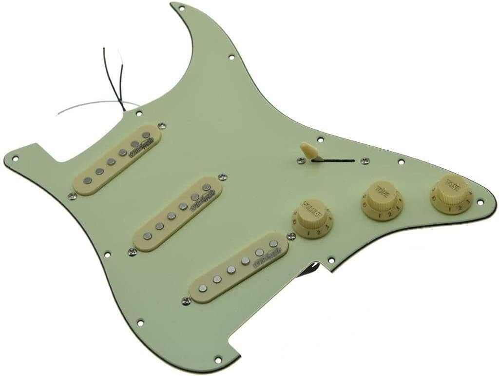 Dopro Loaded Guitar Pickguard with Wilkinson Pickups Prewired ST Pickguard for USA/Mexico Made FD Strat Stratocaster Black 3Ply