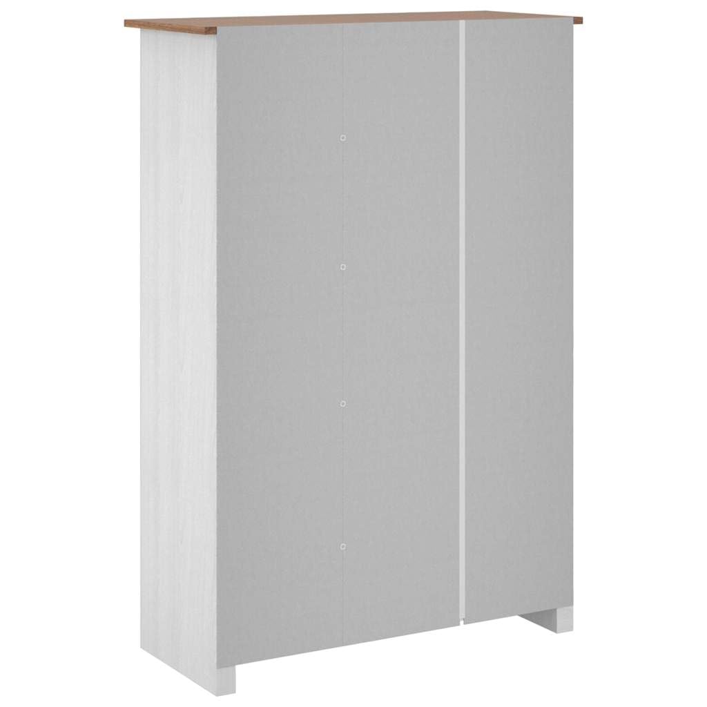 vidaXL Panama-Kiefer Kleiderschrank Weiß 3-Türig Dielenschrank Garderobenschrank Schlafzimmerschrank Schrank Holzschrank 118x50x171,5cm